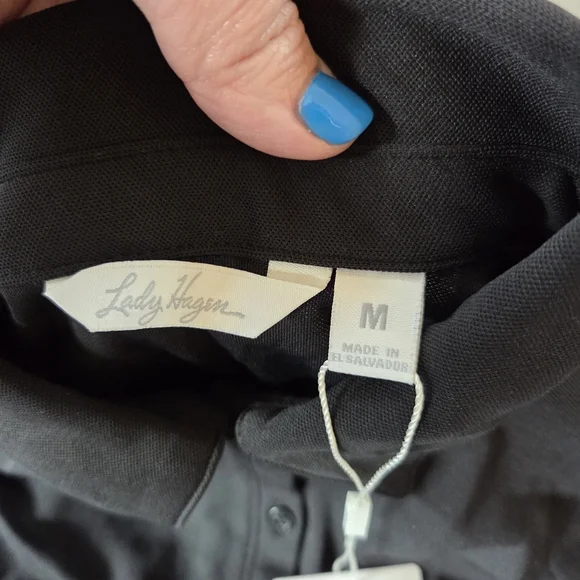 Lady Hagen Women's Medium Black Sleeveless Pique Polo Shirt New Golf Breathable - Picture 5 of 9